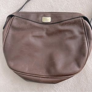 SALVATORE FERRAGAMO // dark brown leather crossbody bag